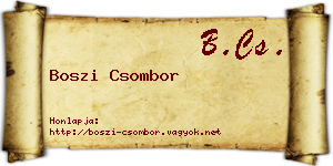 Boszi Csombor névjegykártya
